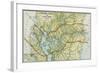 Panama Canal Zone Map, 1913 - north Diagonally Left-null-Framed Giclee Print