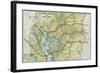 Panama Canal Zone Map, 1913 - north Diagonally Left-null-Framed Giclee Print