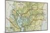 Panama Canal Zone Map, 1913 - north Diagonally Left-null-Mounted Giclee Print