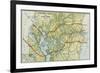 Panama Canal Zone Map, 1913 - north Diagonally Left-null-Framed Giclee Print