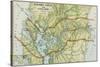 Panama Canal Zone Map, 1913 - north Diagonally Left-null-Stretched Canvas