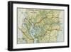 Panama Canal Zone Map, 1913 - north Diagonally Left-null-Framed Giclee Print