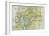 Panama Canal Zone Map, 1913 - north Diagonally Left-null-Framed Giclee Print