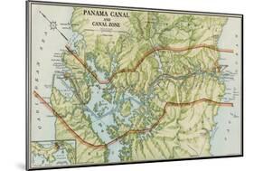 Panama Canal Zone Map, 1913 - north Diagonally Left-null-Mounted Giclee Print