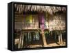 Panama, Chagres River, Embera Village, Thatched Hut-Jane Sweeney-Framed Stretched Canvas