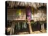 Panama, Chagres River, Embera Village, Thatched Hut-Jane Sweeney-Stretched Canvas