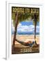 Panama City Beach, Florida - Hammock and Palms-Lantern Press-Framed Art Print