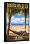 Panama City Beach, Florida - Hammock and Palms-Lantern Press-Framed Stretched Canvas