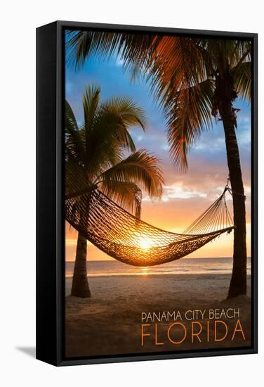 Panama City Beach, Florida - Hammock and Sunset-Lantern Press-Framed Stretched Canvas