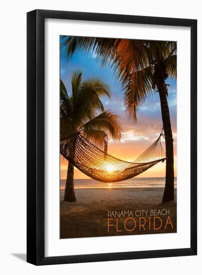 Panama City Beach, Florida - Hammock and Sunset-Lantern Press-Framed Art Print