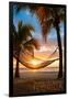 Panama City Beach, Florida - Hammock and Sunset-Lantern Press-Framed Art Print