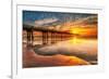 Panama City Beach, Florida - Pier and Sunset-Lantern Press-Framed Premium Giclee Print