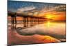 Panama City Beach, Florida - Pier and Sunset-Lantern Press-Mounted Art Print