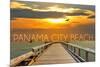 Panama City Beach, Florida - Pier at Sunset-Lantern Press-Mounted Premium Giclee Print