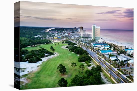 Panama City Beach Florida View of Front Beach Road at Sunrise-Rob Hainer-Stretched Canvas