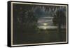 Panama City, FL - Moonlit View of St. Andrews Bay-Lantern Press-Framed Stretched Canvas