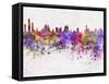 Panama City Skyline in Watercolor Background-paulrommer-Framed Stretched Canvas