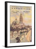 Panama Exposition Poster, San Diego, California-null-Framed Art Print