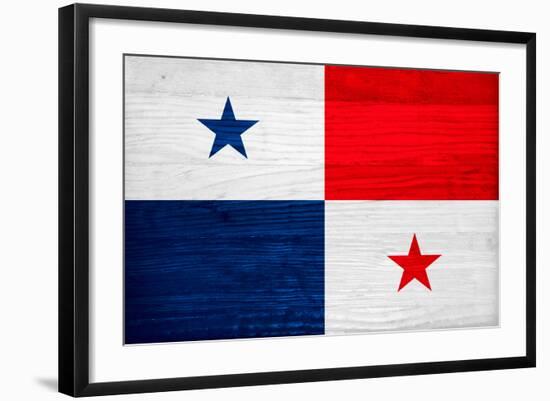 Panama Flag Design with Wood Patterning - Flags of the World Series-Philippe Hugonnard-Framed Art Print