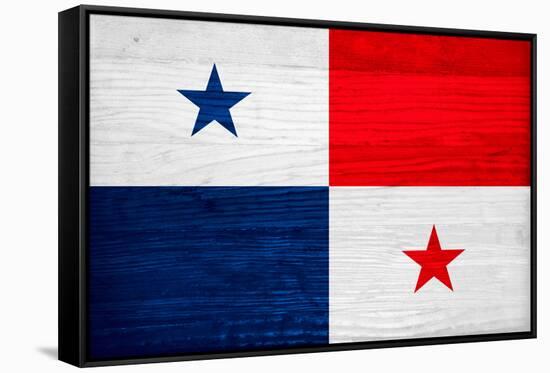 Panama Flag Design with Wood Patterning - Flags of the World Series-Philippe Hugonnard-Framed Stretched Canvas