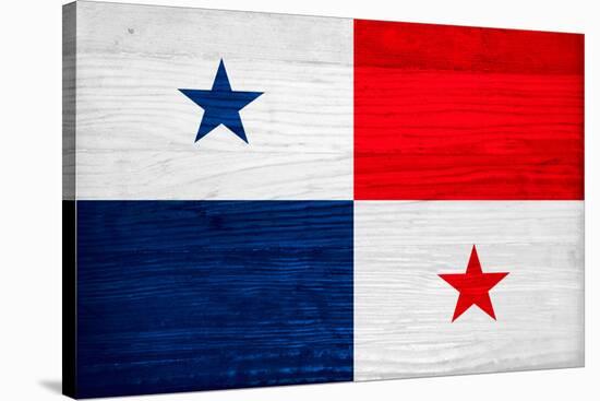 Panama Flag Design with Wood Patterning - Flags of the World Series-Philippe Hugonnard-Stretched Canvas