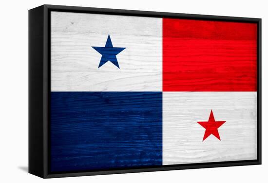 Panama Flag Design with Wood Patterning - Flags of the World Series-Philippe Hugonnard-Framed Stretched Canvas