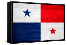 Panama Flag Design with Wood Patterning - Flags of the World Series-Philippe Hugonnard-Framed Stretched Canvas