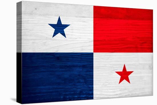 Panama Flag Design with Wood Patterning - Flags of the World Series-Philippe Hugonnard-Stretched Canvas