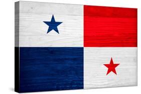 Panama Flag Design with Wood Patterning - Flags of the World Series-Philippe Hugonnard-Stretched Canvas