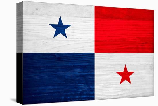 Panama Flag Design with Wood Patterning - Flags of the World Series-Philippe Hugonnard-Stretched Canvas