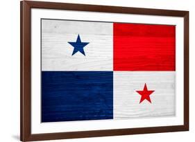 Panama Flag Design with Wood Patterning - Flags of the World Series-Philippe Hugonnard-Framed Art Print