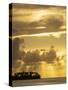 Panama, Golfo de San Blas. Guna Yala Autonomous Region, island with palm trees at sunset.-Merrill Images-Stretched Canvas