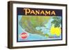 Panama Lemon Label-null-Framed Art Print