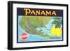 Panama Lemon Label-null-Framed Art Print