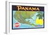 Panama Lemon Label-null-Framed Art Print