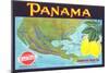 Panama Lemon Label-null-Mounted Art Print