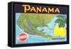 Panama Lemon Label-null-Framed Stretched Canvas