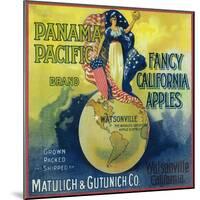 Panama Pacific Apple Crate Label - Watsonville, CA-Lantern Press-Mounted Art Print