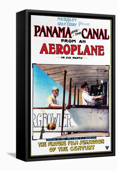 Panama - Panama and the Canal Aeroplane Movie Promo Poster-Lantern Press-Framed Stretched Canvas