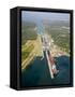 Panama, Panama Canal, Container Ships in Gatun Locks-Jane Sweeney-Framed Stretched Canvas