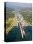 Panama, Panama Canal, Container Ships in Gatun Locks-Jane Sweeney-Stretched Canvas