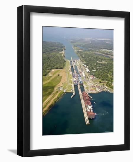 Panama, Panama Canal, Container Ships in Gatun Locks-Jane Sweeney-Framed Photographic Print