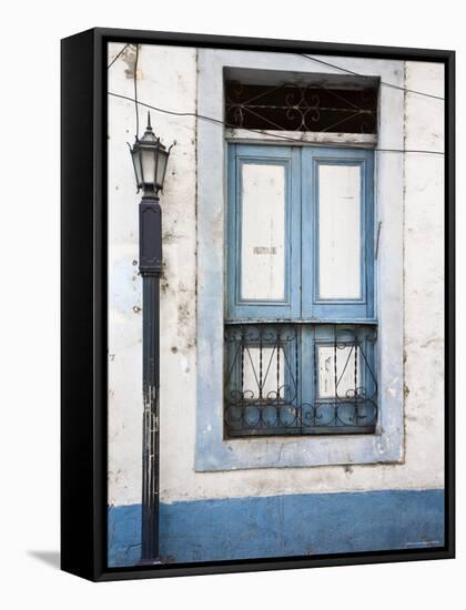 Panama, Panama City, Casco Viejo, Lamp-Post by Blue Window-Jane Sweeney-Framed Stretched Canvas