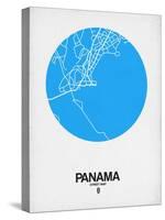 Panama Street Map Blue-NaxArt-Stretched Canvas