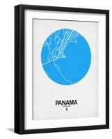 Panama Street Map Blue-NaxArt-Framed Art Print