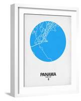 Panama Street Map Blue-NaxArt-Framed Art Print