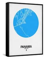Panama Street Map Blue-NaxArt-Framed Stretched Canvas
