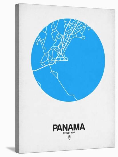 Panama Street Map Blue-NaxArt-Stretched Canvas