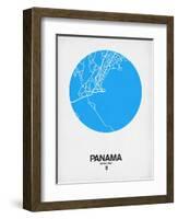 Panama Street Map Blue-NaxArt-Framed Art Print