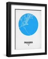 Panama Street Map Blue-NaxArt-Framed Art Print